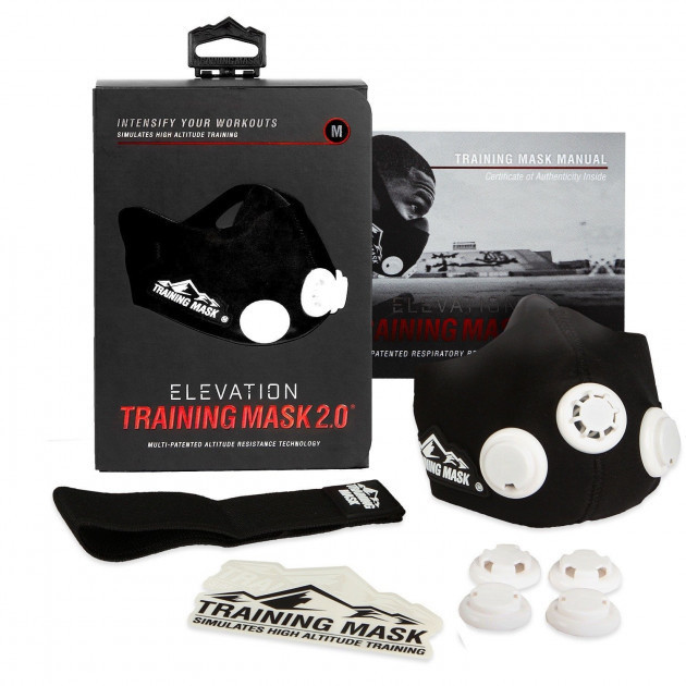 Маска для тренировки дыхания Elevation Training Mask 2.0 Crossfit Pro Кроссфит Черный (258575)