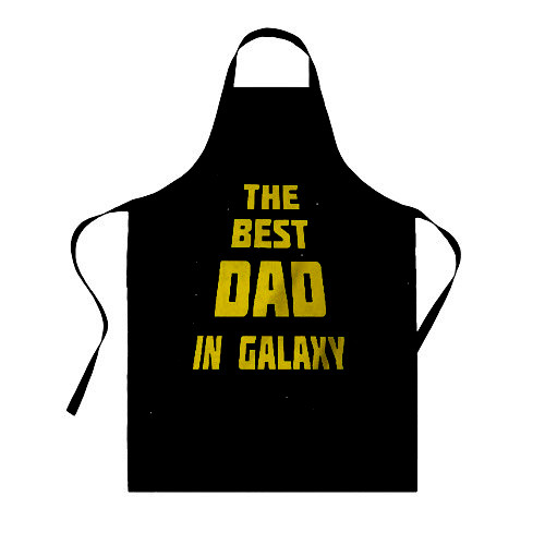 Фартук с принтом Кавун The best DAD in galaxy 68 см Черный