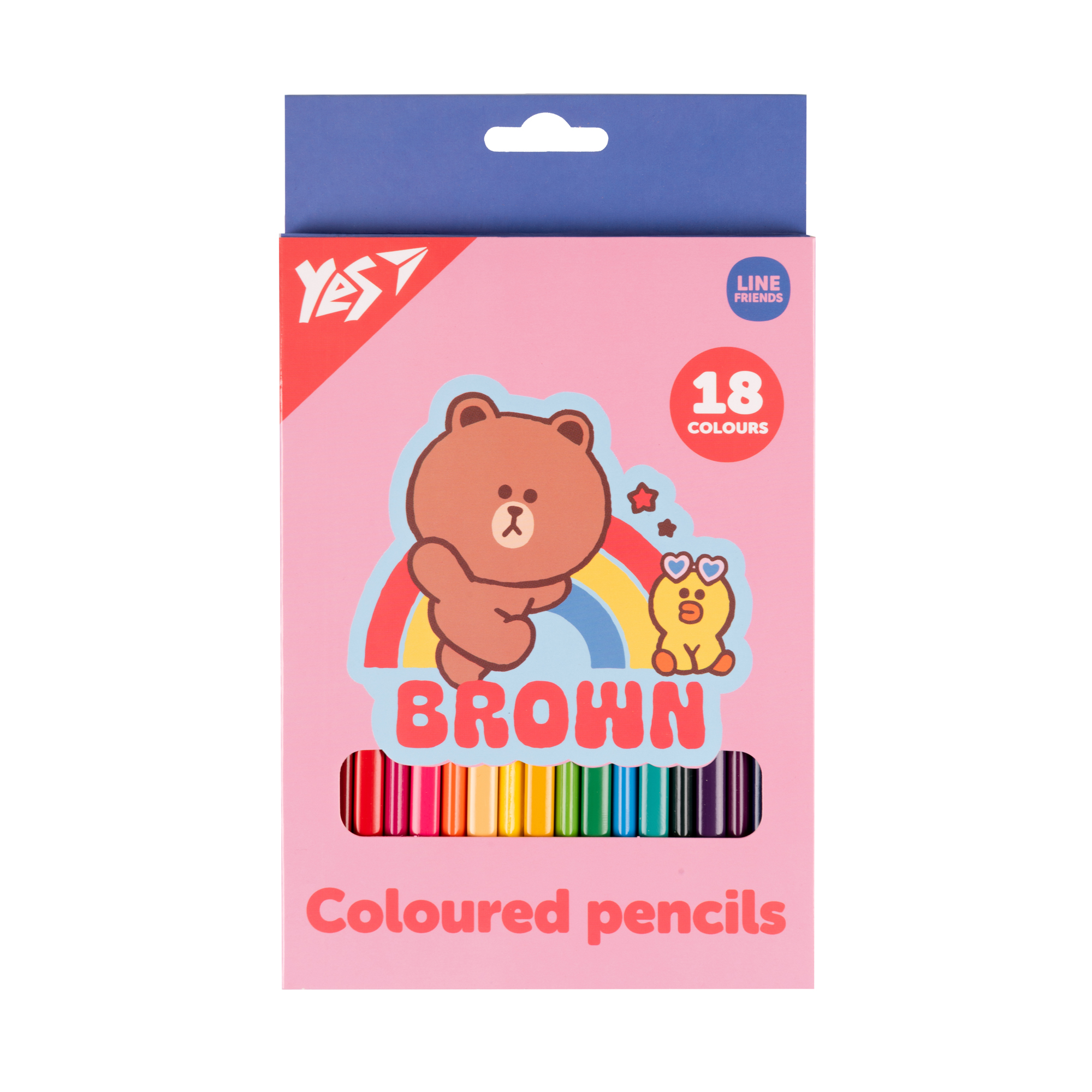 Карандаши цветные YES Line Friends Choco and Sally 18 цветов (290734)