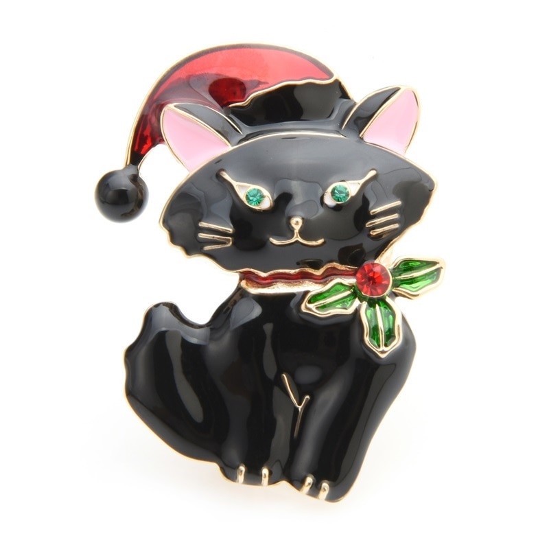 Брошь BROCHE Кот чёрная BRBF112987