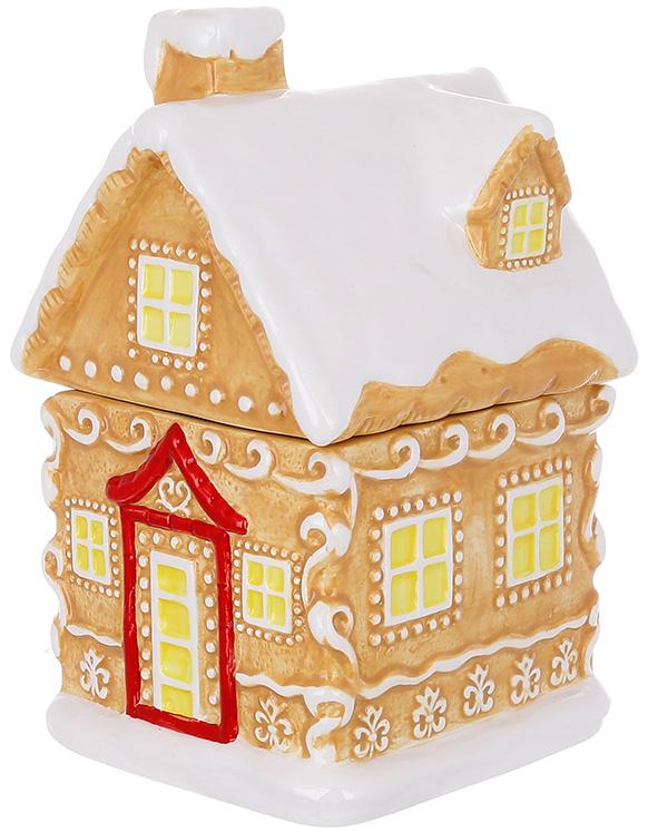 Емкость с крышкой BonaDi Gingerbread house для сыпучих продуктов 1100 мл Разноцветный DP232351