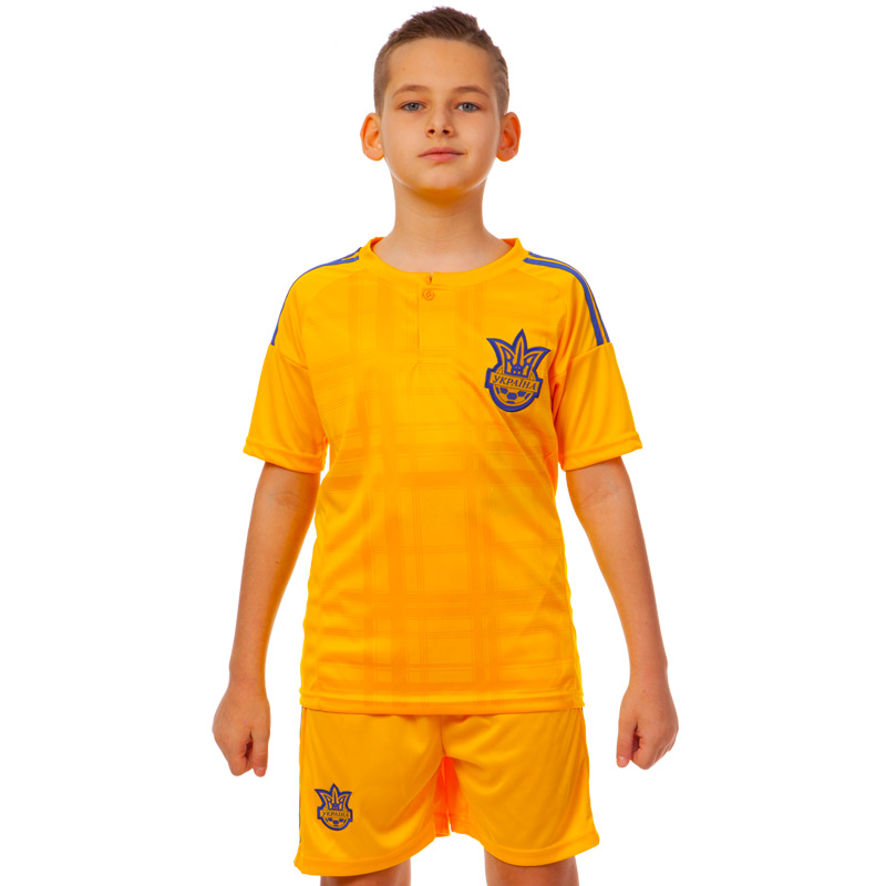 Комплект футбольной формы SP-Sport УКРАИНА CO-3900-UKR-16B-ETM1721 форма XS рост 116 см гетры 27-34 Желтый