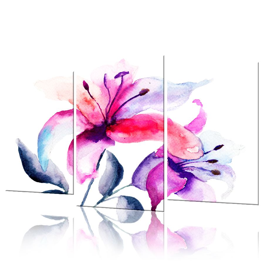 Модульная картина ArtStar цветы Акварельная Лилия ADFL0043 размер 45 х 70 см