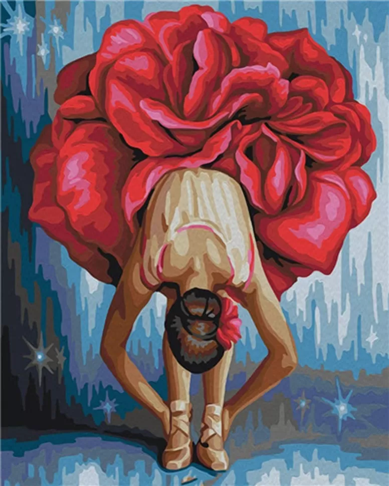 Картина за номерами Rainbow Art "Квіткова балерина" 40х50 см GX22465-RA