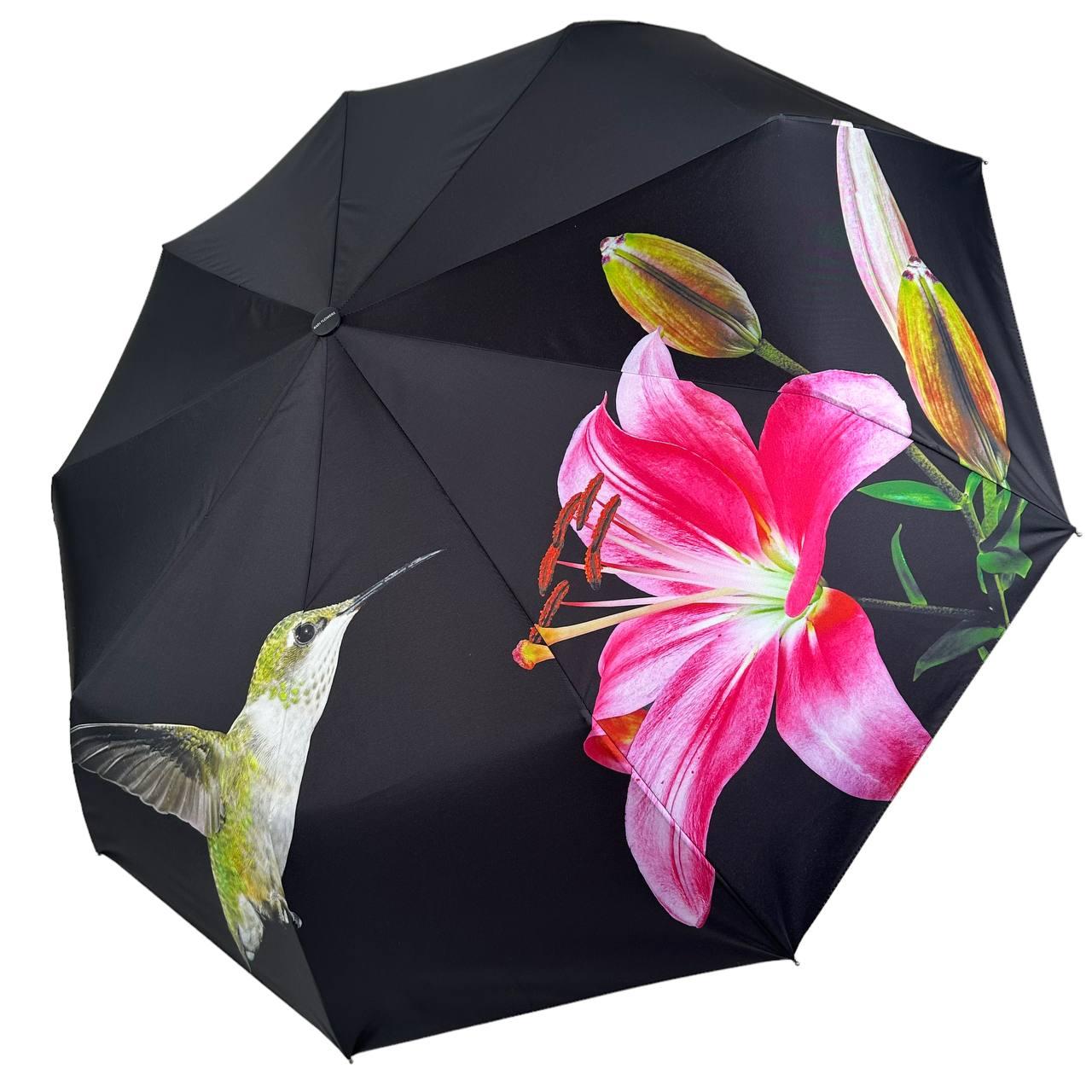 Женский зонт-автомат в подарочной упаковке с платком экзотический принт от Rain Flower 01010-2