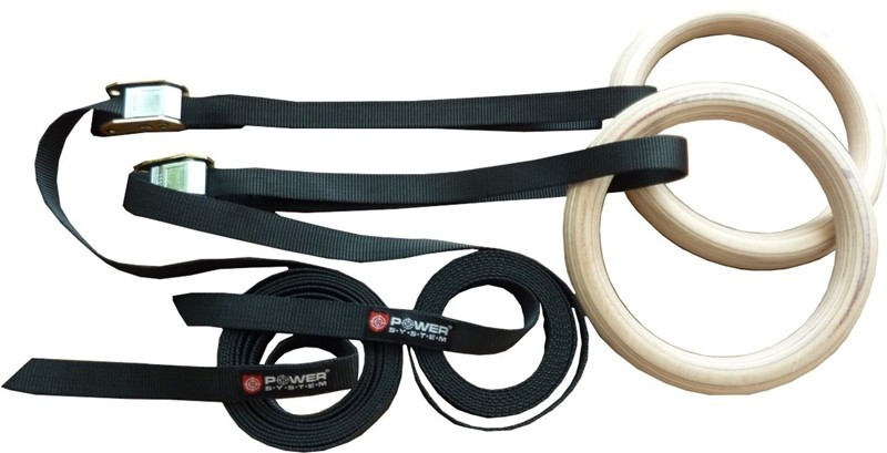 Кольца гимнастические Power System Wooden Gymnastic Rings PS-4048 Black