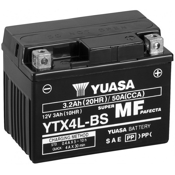 Мото аккумулятор Yuasa 3 Ah/12V MF VRLA Battery AGM (сухозаряжений) (YTX4L-BS)