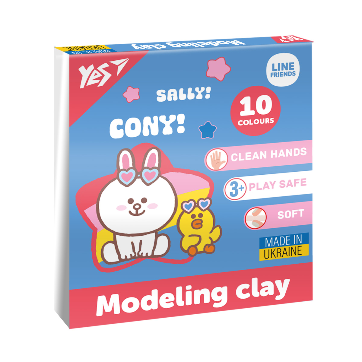Пластилин YES Line Friends 10 цветов 200 г (540664)