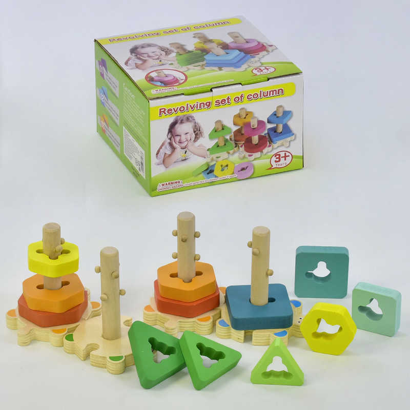 Детская деревянная пирамидка-сортер 31467 Разноцветная (2-31467-70262)