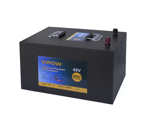 Аккумуляторная батарея Vipow LiFePO4 51.2V 200Ah со встроенной ВМS платой 100A