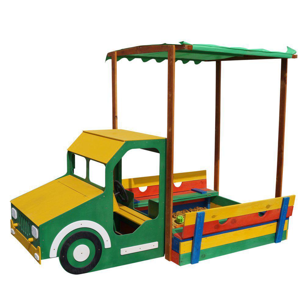 Дитяча пісочниця SportBaby з навісом та кришкою Вантажівка 145х145х150 (Пісочниця -16)