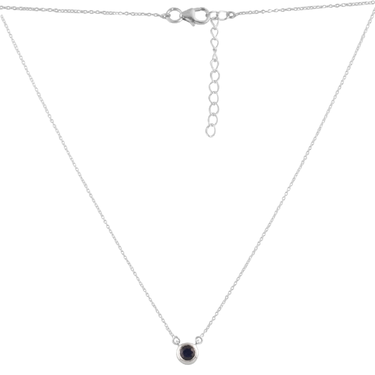 Серебряное колье SilverBreeze с натуральным сапфиром 0.663ct (2126614) 450-500