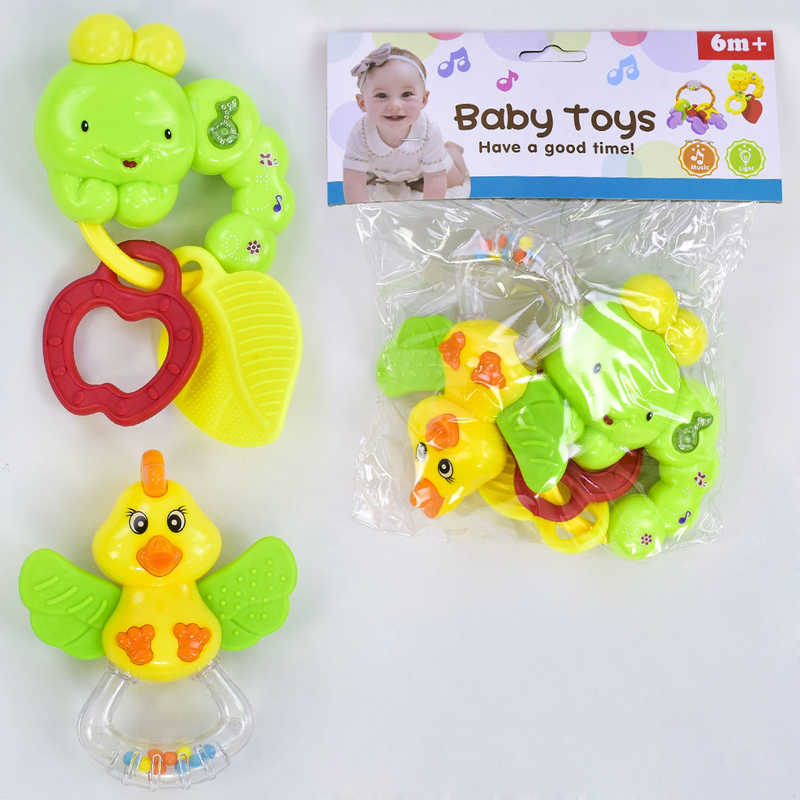 Набір брязкальця-прорізувачів Baby Toys 1408 Жовто-зелений (2-1408-69821)