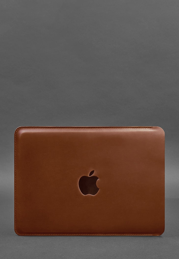 Кожаный чехол для MacBook 14 дюйм Светло-коричневый Crazy Horse BlankNote
