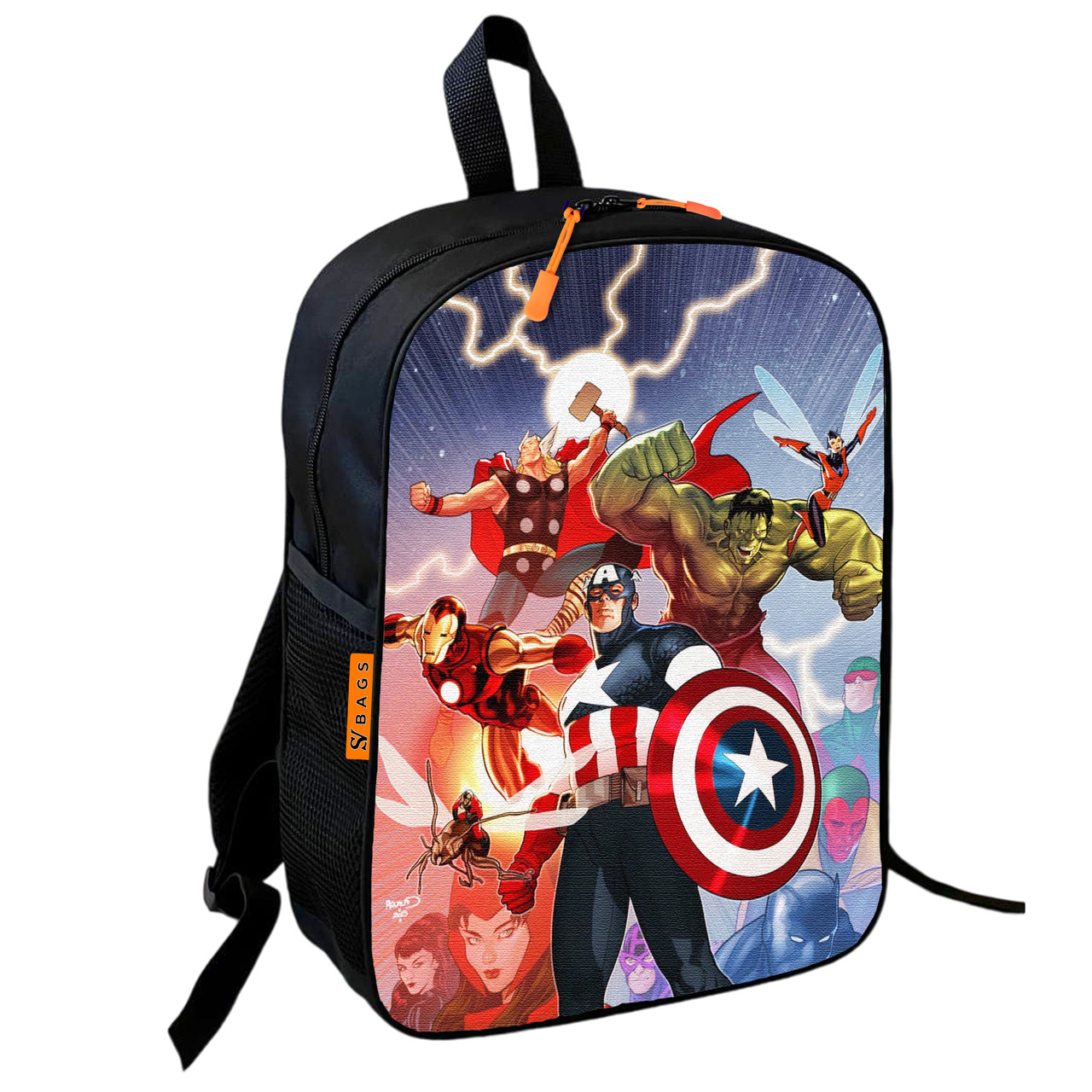 Дитячий шкільний рюкзак з принтом Marvel, водонепроникний, 36×27×13 см