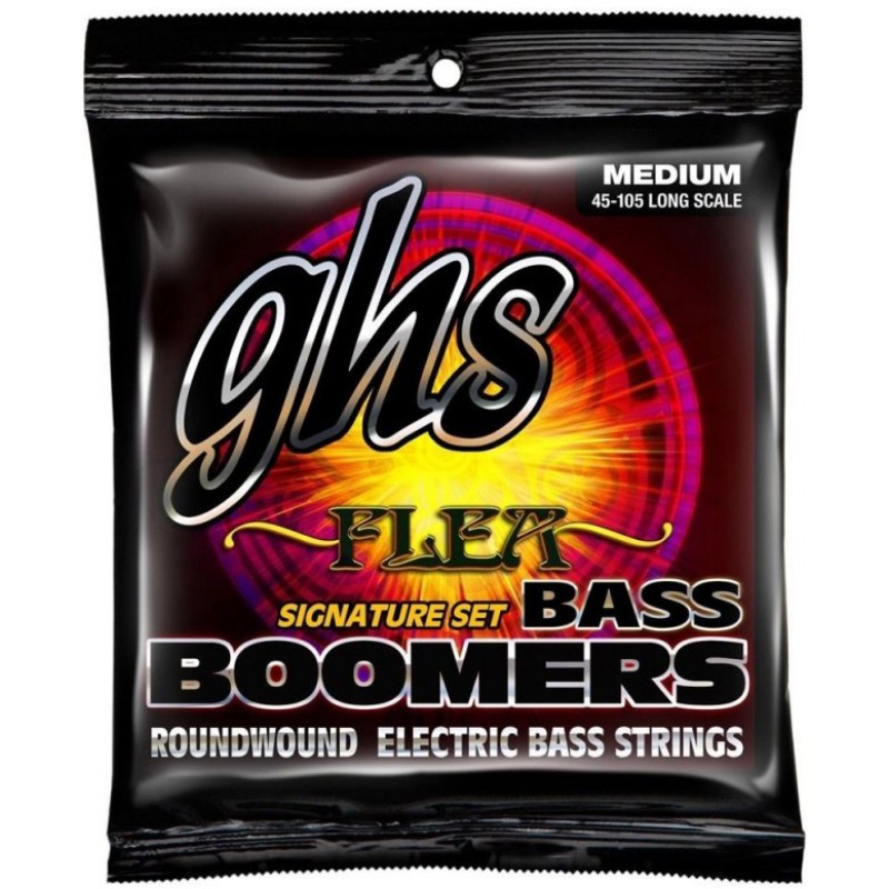 Струны для бас-гитары GHS M3045F Flea Signature Boomers Roundwound Medium 4-String Bass 45/105