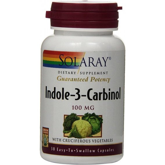 Индол 3 карбинол Solaray Indole-3-Carbinol 100 mg 30 Veg Caps SOR-36664