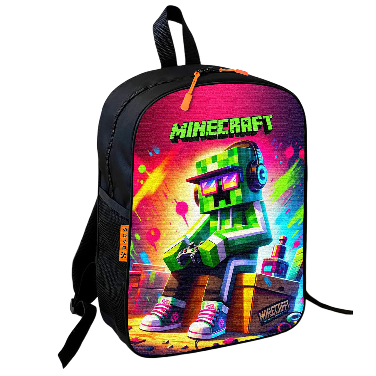 Дитячий шкільний рюкзак Minecraft Крипер з джойстиком, 36×27×13 см