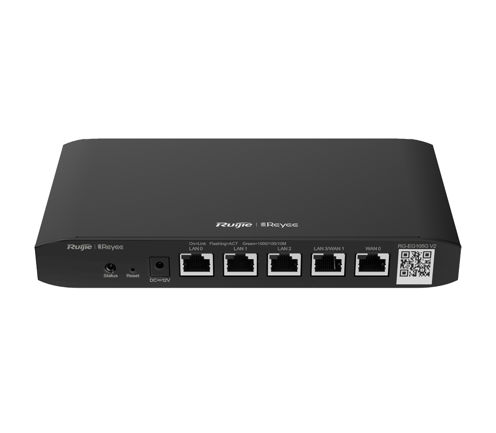 Маршрутизатор Ruijie Reyee RG-EG105G-P (1xGE WAN, 1xGE WAN/PoE+ LAN, 3xGE PoE+ LAN, max PoE 54W, Ruijie cloud)