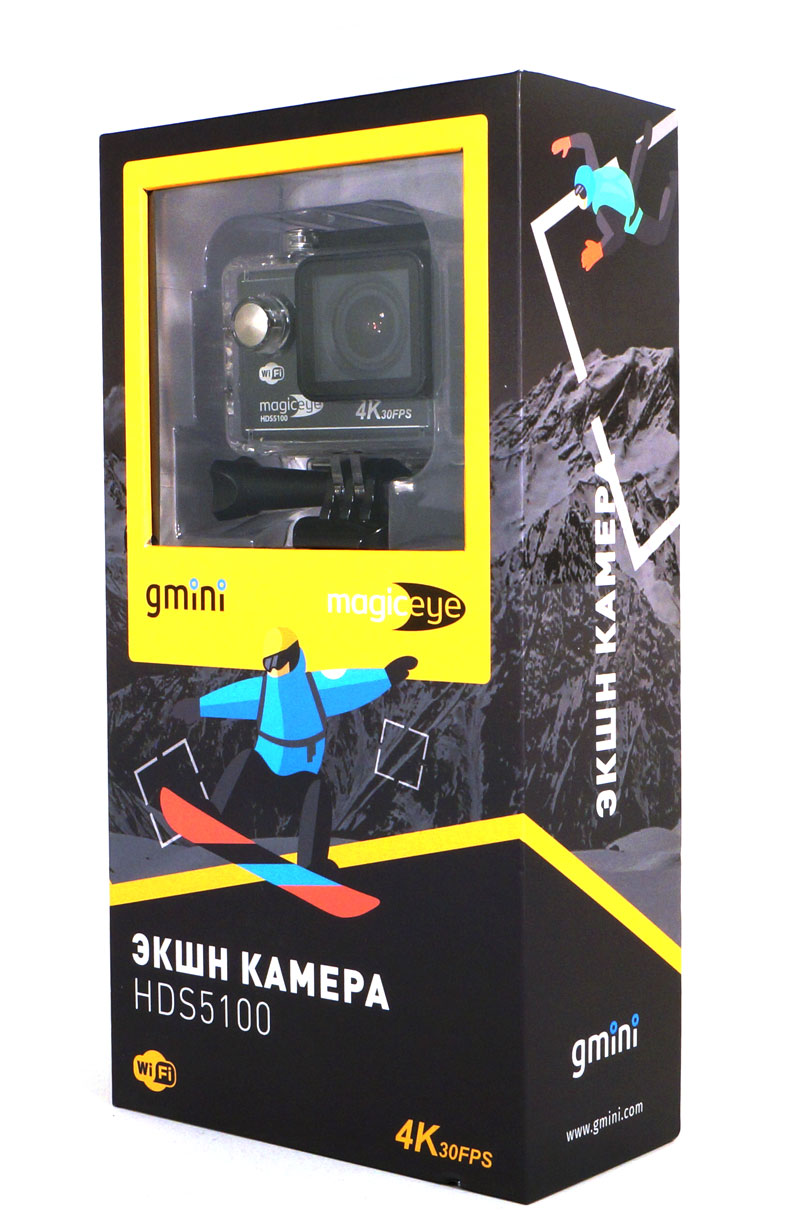 Екшн камера спортивна з пультом та Wi-Fi 4K відео b аквабокс для зйомки під водою плюс набір кріплень Чорний (R0417)