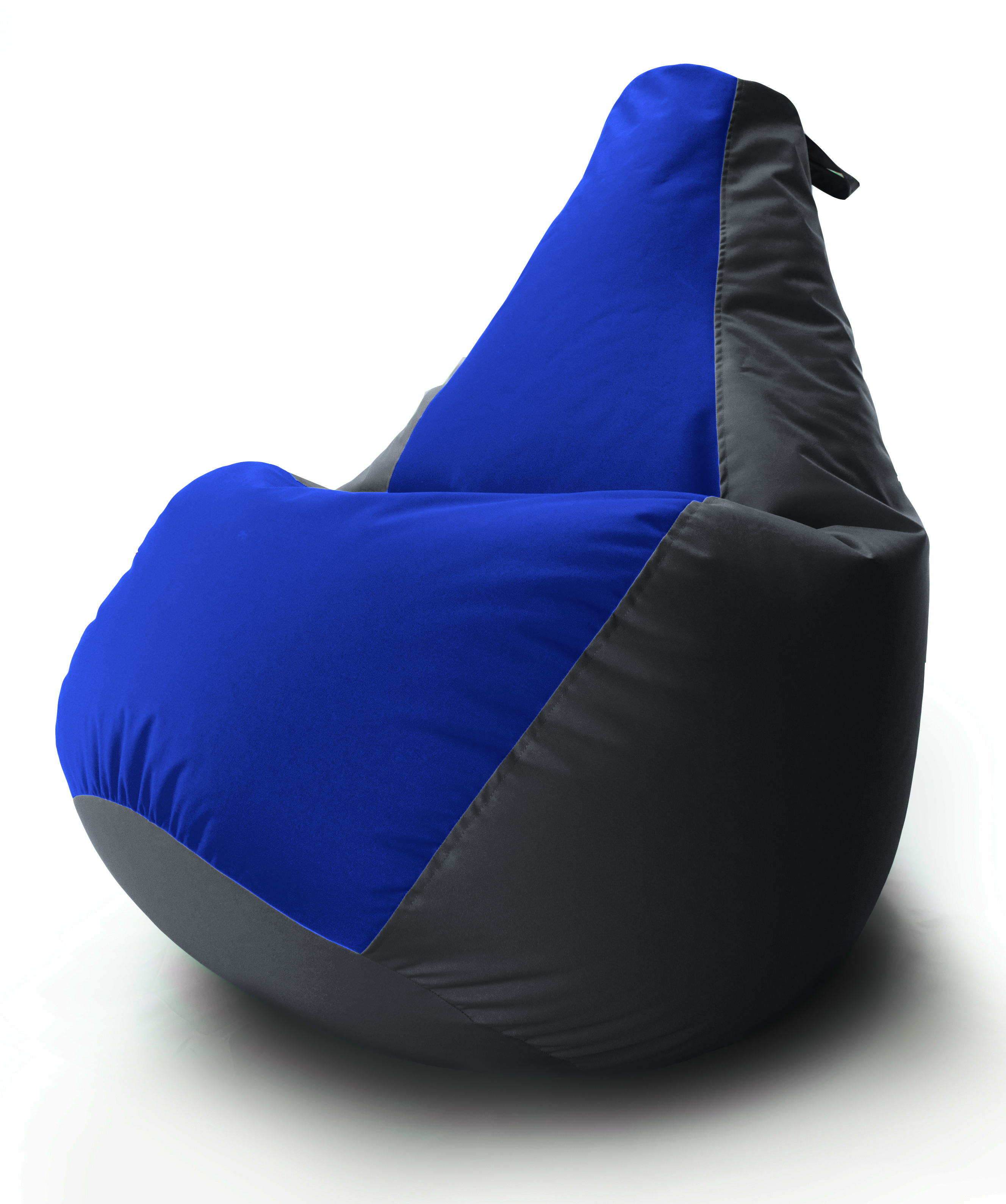 Кресло мешок Груша Coolki комби XXL 90x130 Черный с Синим 02 Оксфорд 600D