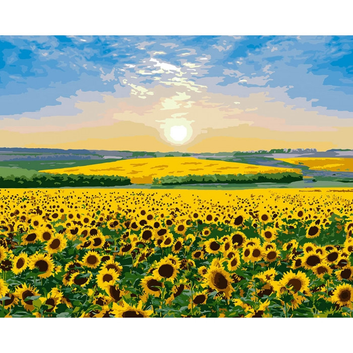 Картина за номерами Ідейка "Соняшниковий рай" 40х50 см KHO2282