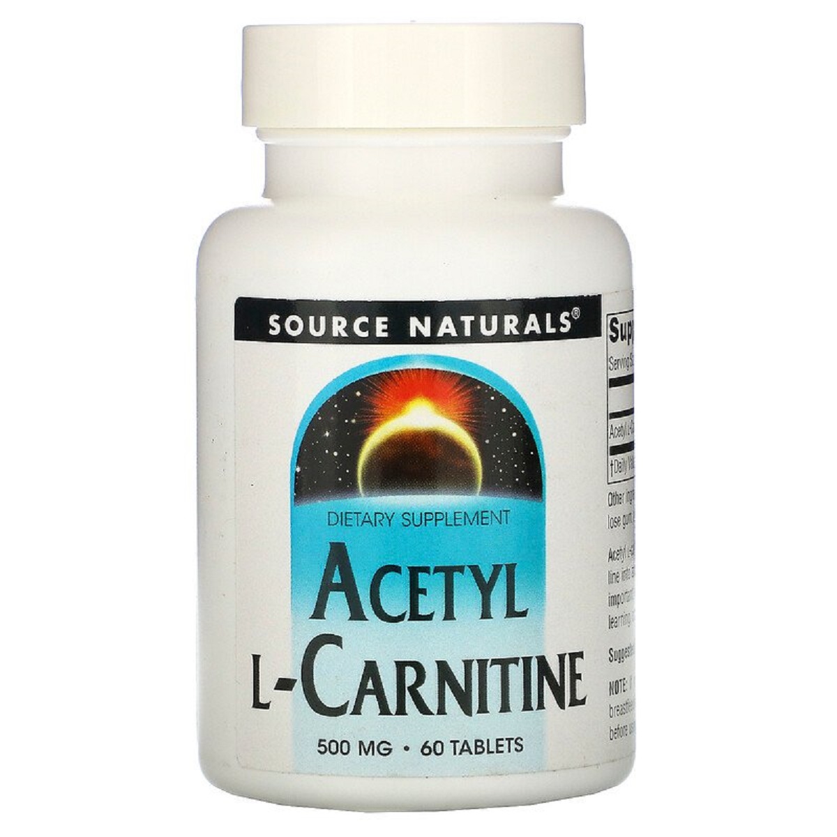 Ацетил-L-Карнитин 500 мг Acetyl L-Carnitine Source Naturals 60 таблеток