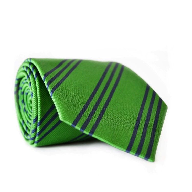 Краватка Чоловіча Зелена З Синіми Смужками Gin-2055