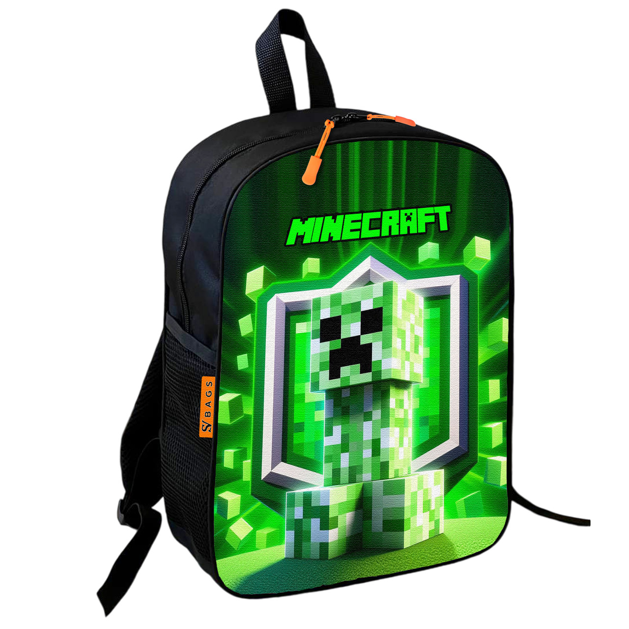 Дитячий шкільний рюкзак Minecraft Кріпер 36×27×13 см, водостійкий