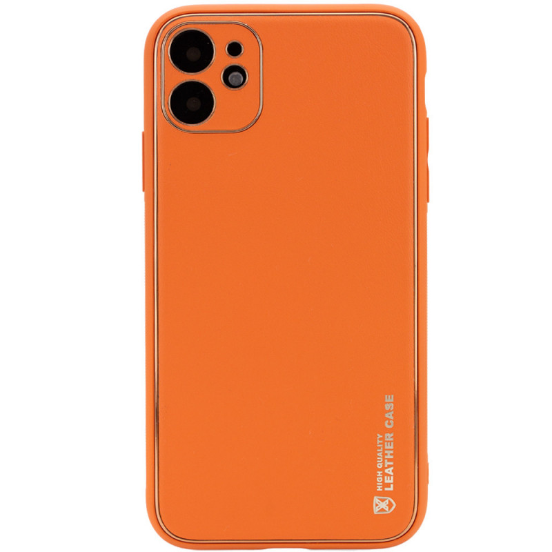 Кожаный Чехол Xshield для Apple iPhone 12 (6.1) (Оранжевый / Apricot) 1068003