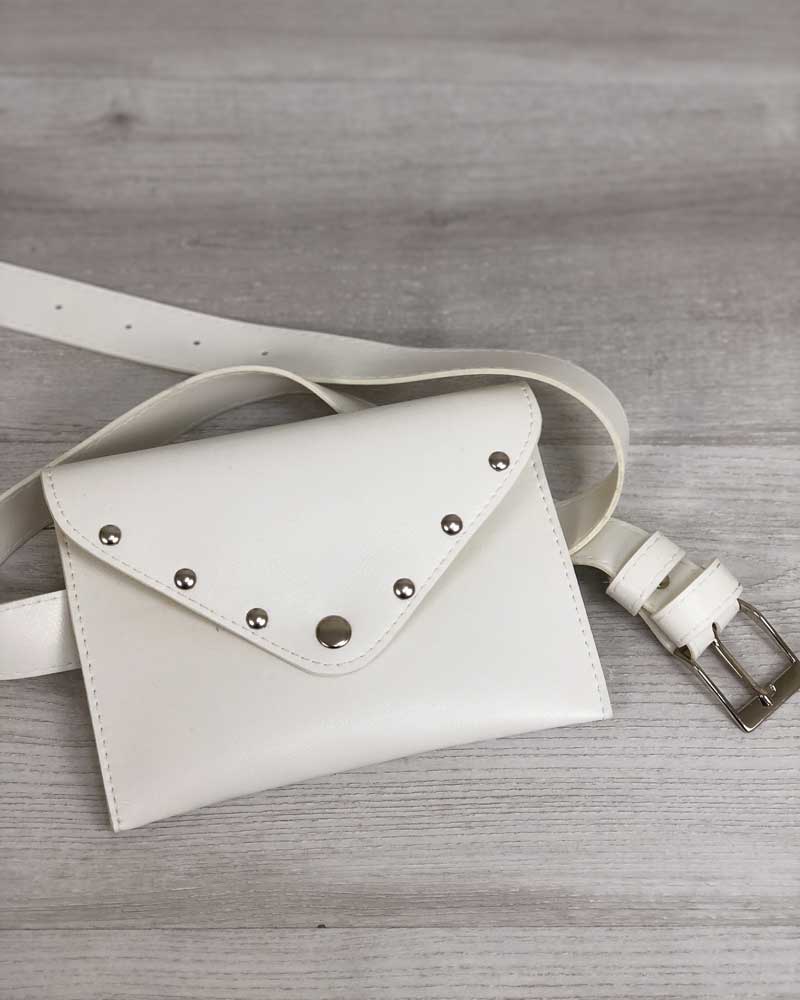Женская сумка-клатч на пояс Welassie Белая (65-99102)