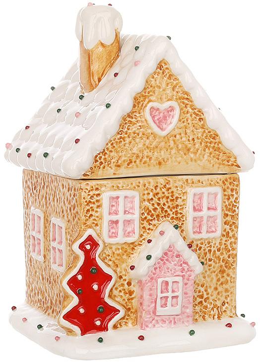 Емкость с крышкой BonaDi Gingerbread house для сыпучих продуктов 850 мл Разноцветный DP232110