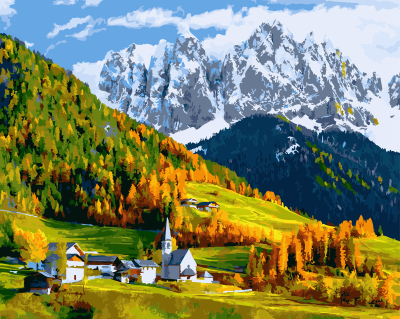 Картина по номерам BrushMe "Доломитовые Альпы" 40х50см GX21808
