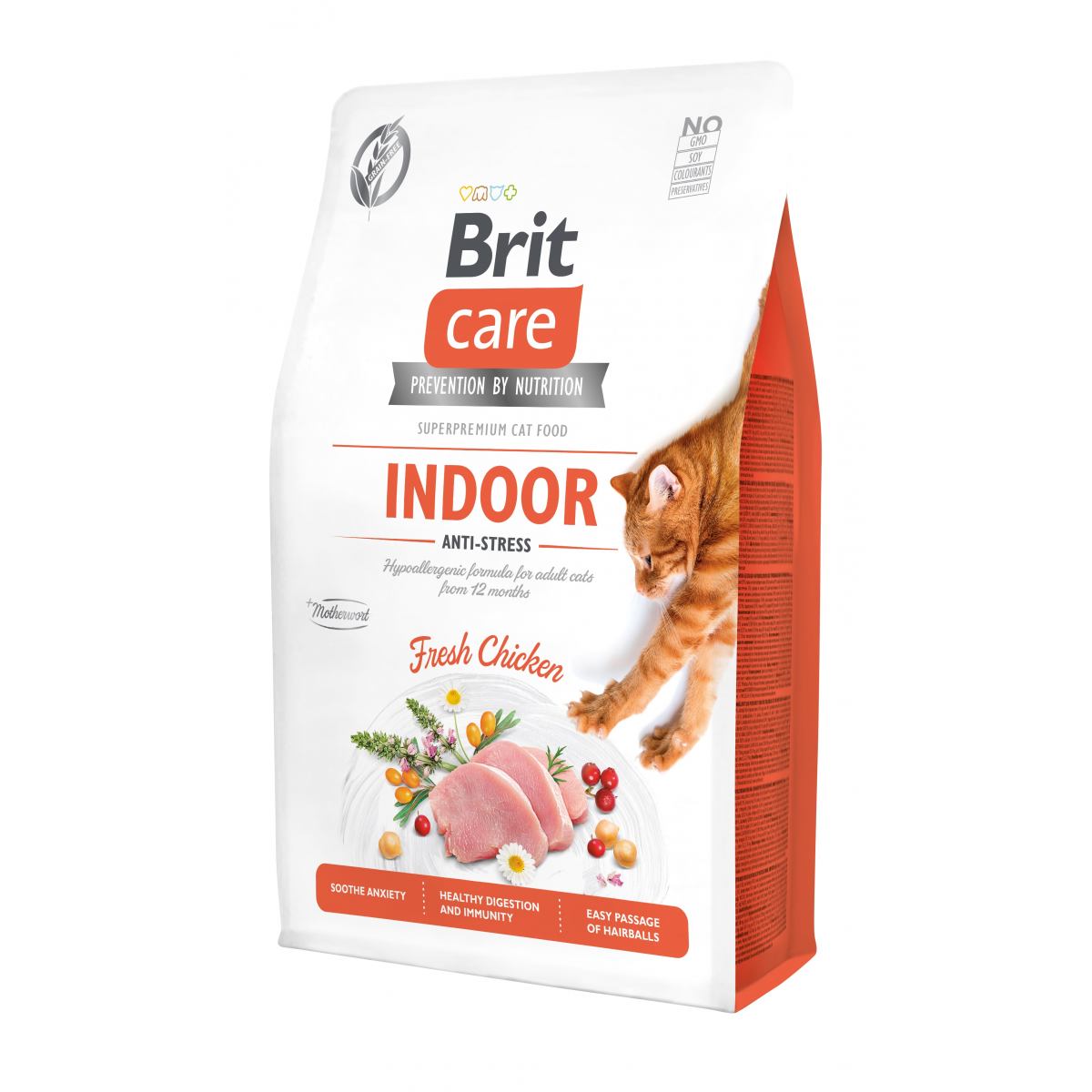 Корм для кошек живущих в помещении Brit Care Indoor Anti-stress 2 кг с курицей