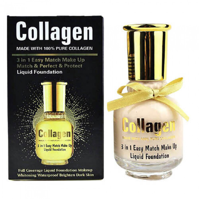 Рідка основа під макіяж Wokali Collagen Easy Match Makeup Liquid Foundation 3 в 1 HF2006 65 мл