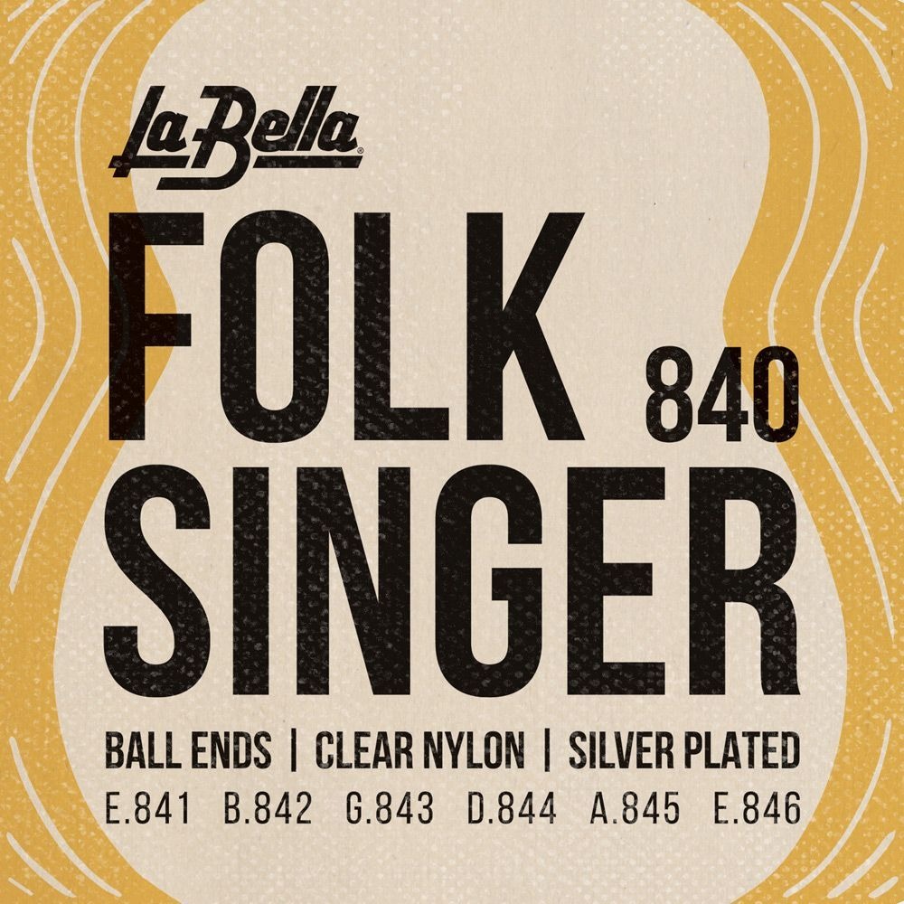 Струни для класичної гітари La Bella 840 Folksinger Silver Nylon Silver Alloy Medium