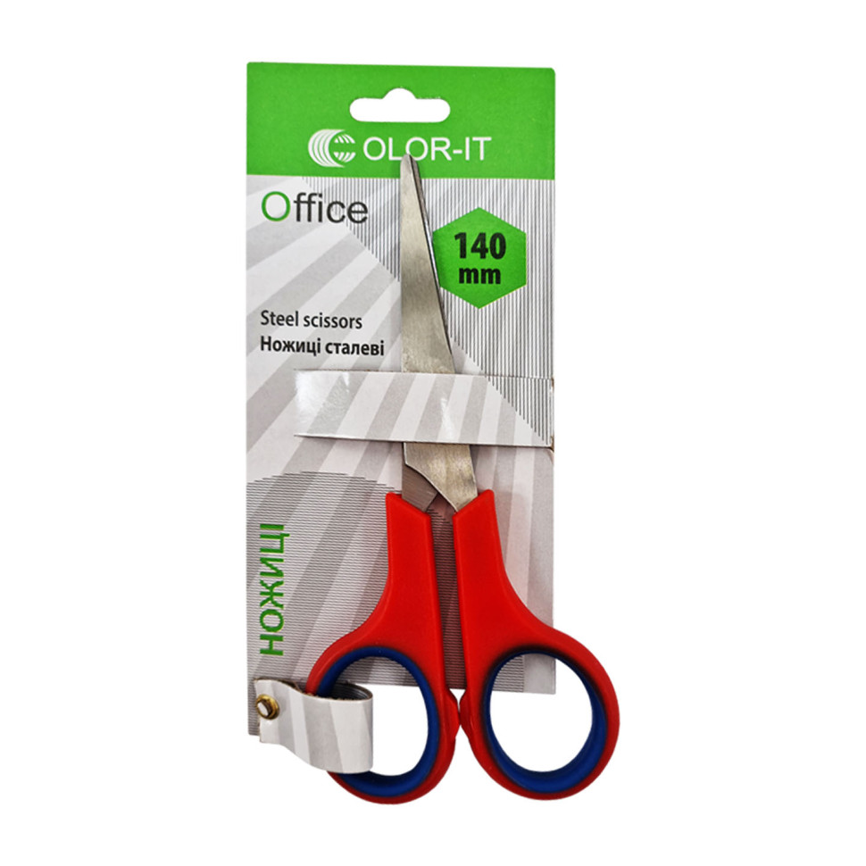 Ножницы канцелярские №5 Scissors "C" Color-it 89466 14 см Красный