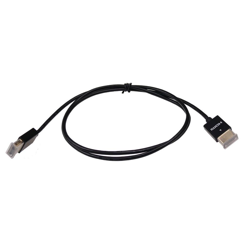 Кабель монітора-сигнальний Lucom HDMI M/M  1.0m HS+HEC+ARC 4K@30Hz D=4.0mm Slim чорний (25.02.5097)