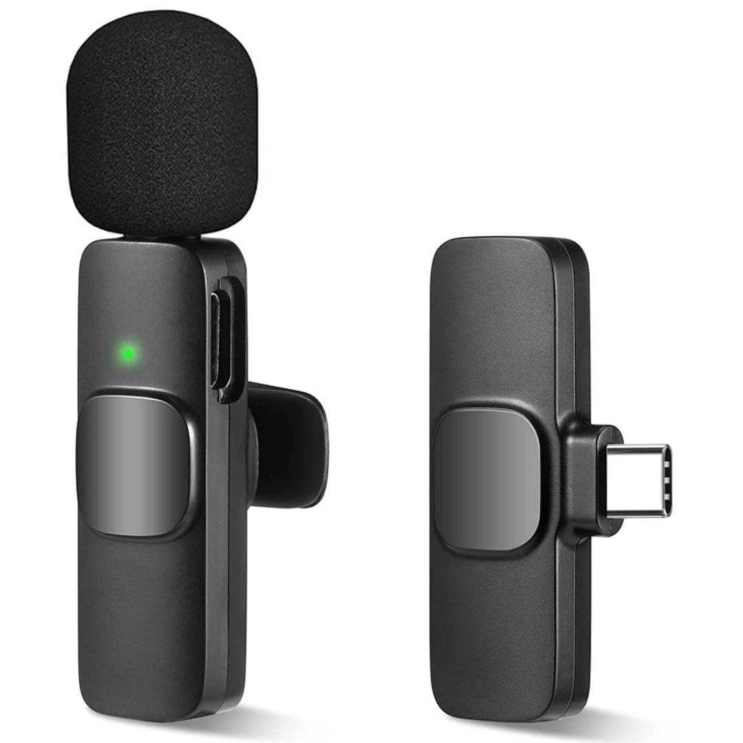 Беспроводной петличный микрофон с интеллектуальным шумопоглощением Onedery Android Type-C 80 мАч Черный
