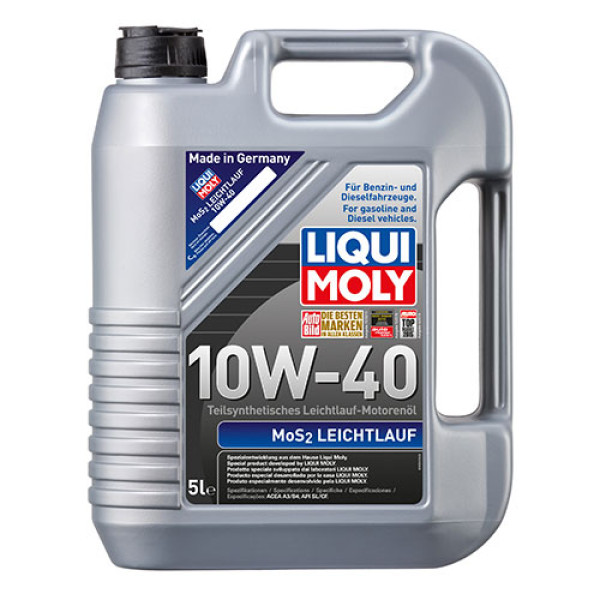 Полусинтетическое моторное масло Liqui Moly MoS2 Leichtlauf SAE 10W-40 5 л (2184)