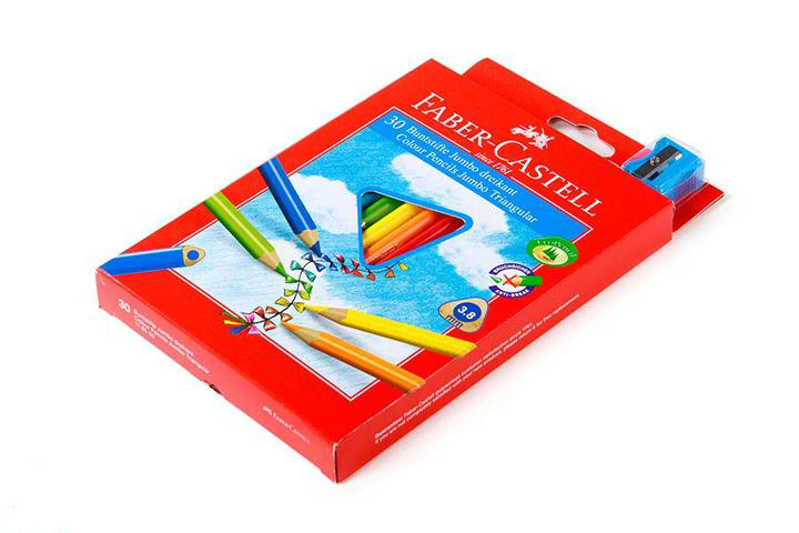 Олівці кольорові Faber-Castell 30 кольорів тригранні JUMBO