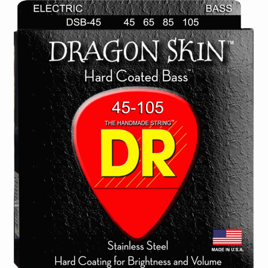 Струны для бас-гитары DR DSB-45 Dragon Coated Medium 4-String Bass 45/105