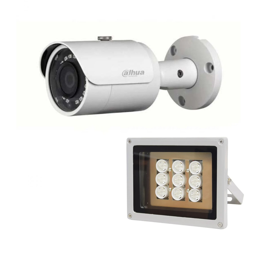 Комплект IP-видеокамера 4 Мп Dahua DH-IPC-HFW1431SP-S4 2.8 мм и ИК-прожектор Lightwell LW9-100IR45-220
