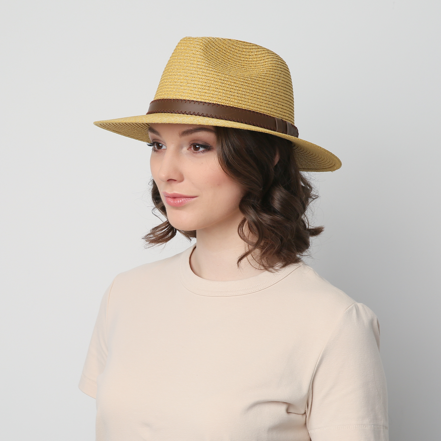Шляпа унисекс федора LuckyLOOK 843-890 One size Желтый