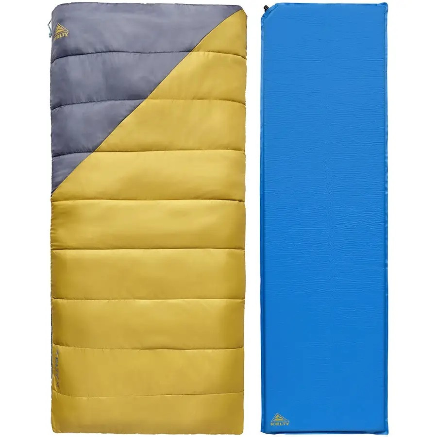 Комплект cпальний мішок із туристичним килимком Kelty Campgroud Kit Жовтий з синім 35430721-BO