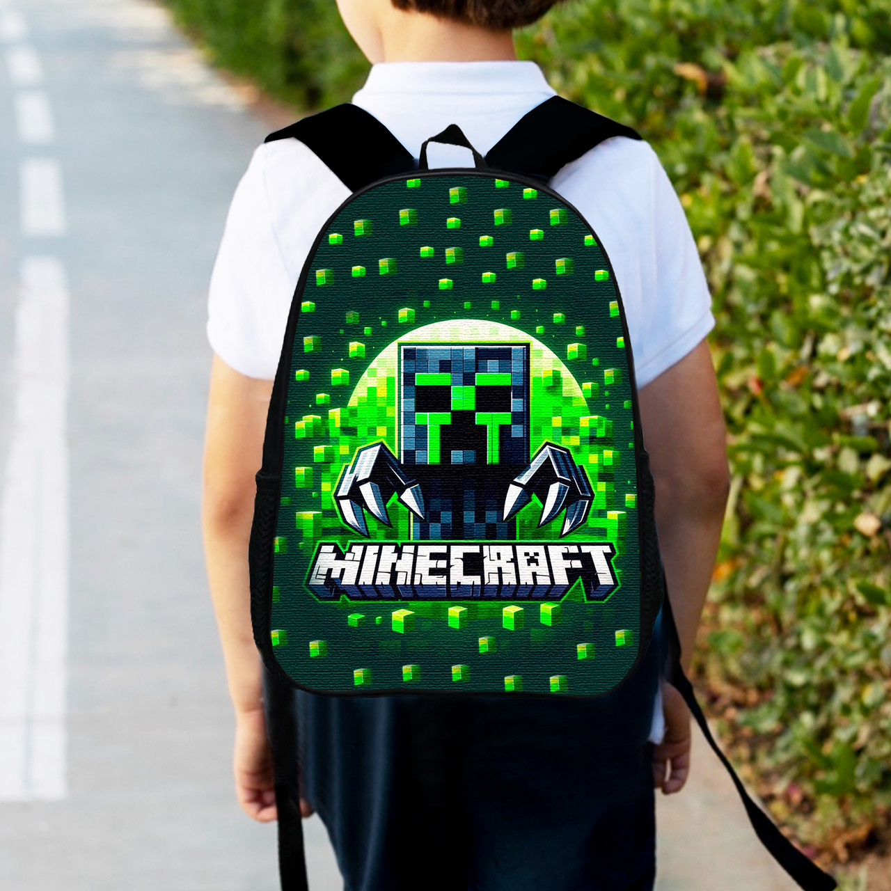 Дитячий рюкзак Крипер Minecraft 34х27х13 см, водонепроникний оксфорд