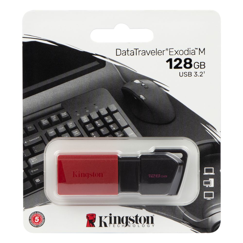Флеш пам'ять Kingston DT Exodia USB 3.2 128GB Black-Red