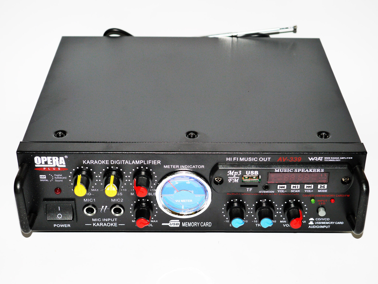 Підсилювач звуку Opera AV-339A USB / FM / MP3 / Karaoke Чорний (505212989)