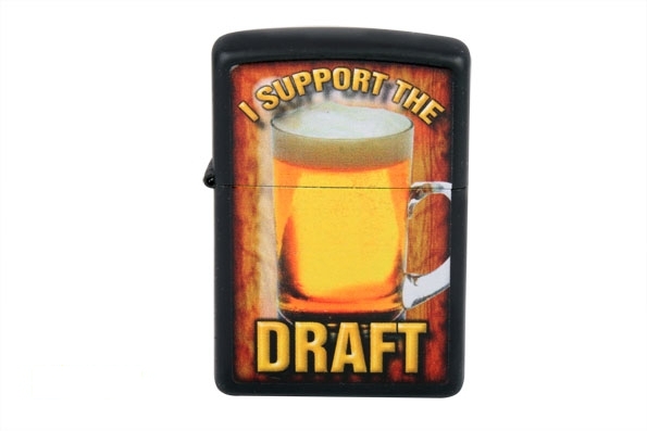 Запальничка Zippo I SUPPORT THE DRAFT BLACK MATTE (28294)