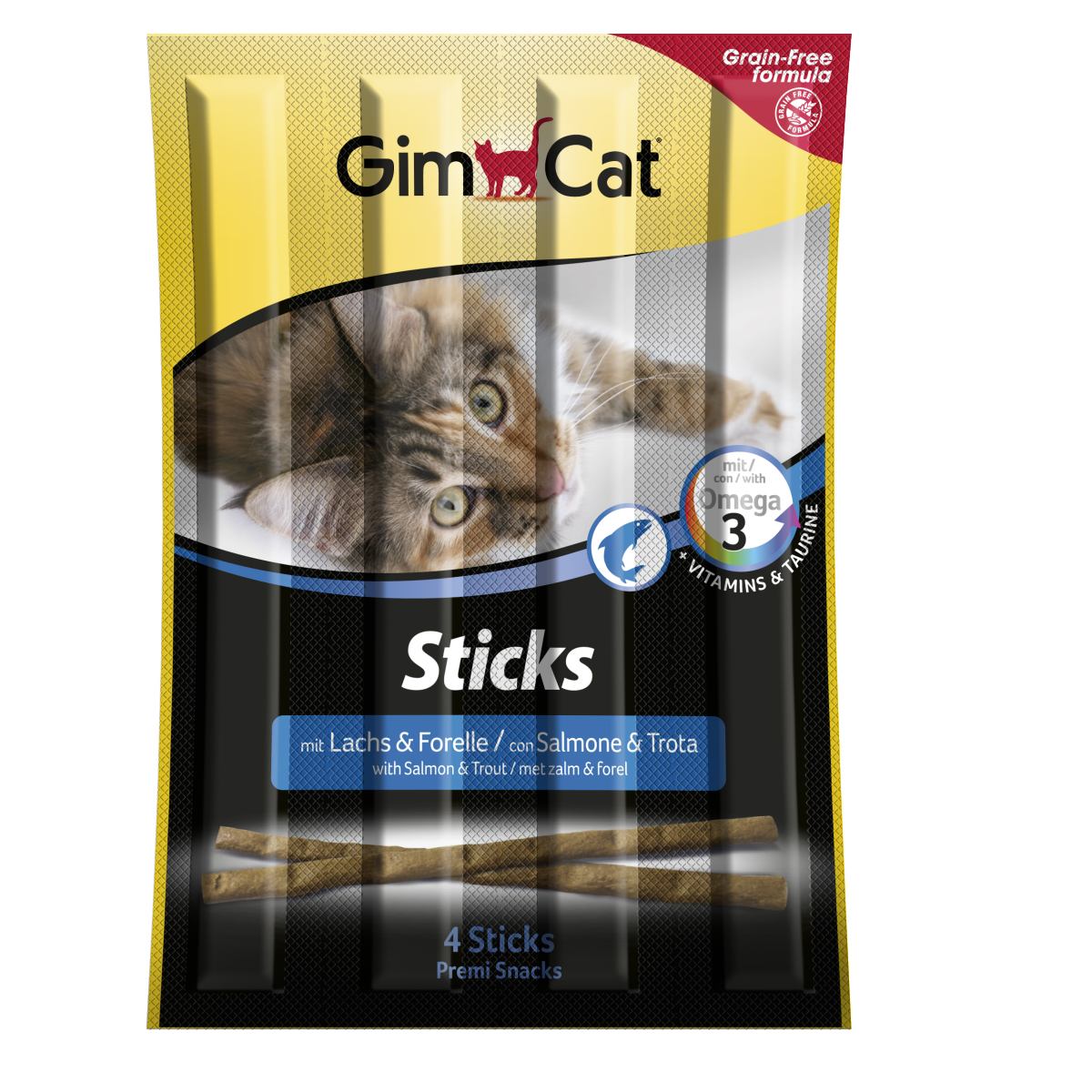 Gimpet Лакомство для кошек GimCat Sticks Lanchs & Forelle, 4 шт